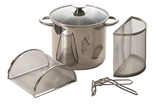 Excèlsa Pasta Mix Nudel-/Pastatopf aus Edelstahl mit Dampfeinsatz & 2 Deckeln von Excelsa