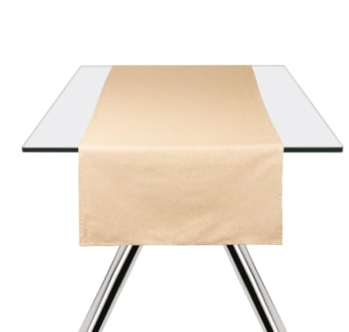 Excelsa Pastel Color Tischdecke, rechteckig, Violett, 140 x 240 cm, Baumwolle, Polyester (Beige, 45 x 140 cm) von Excelsa