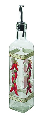 Excelsa Peperoncino Ölkanne mit Ausgießer, Glas, Trasparente Con Decorazioni, Capacità: 473 ml, 4 von Excelsa