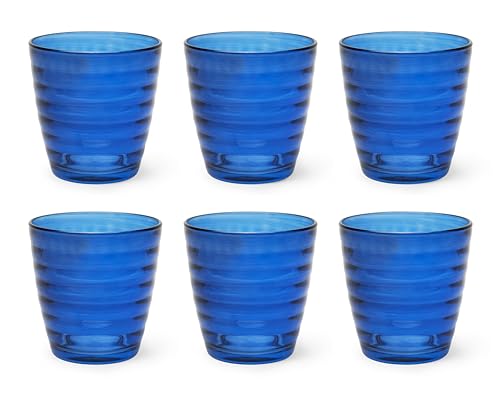 Excelsa Porto Cervo Set mit 6 Wassergläsern, Blau, Glas, Fassungsvermögen 270 ml. von Excelsa