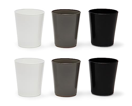 Excelsa Portofino Set 6 Gläser, Weiß/Schwarz/Grau, 30 Cl., mundgeblasenes Glas von Excelsa