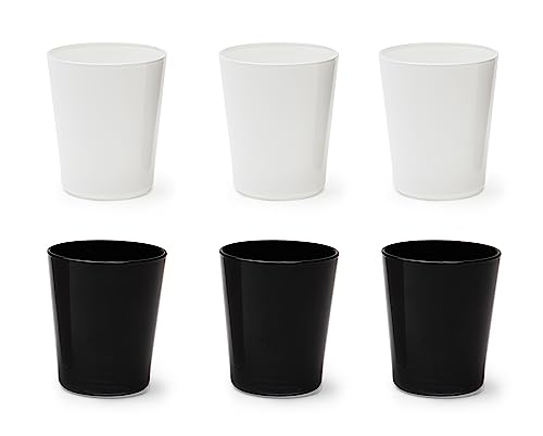 Excelsa Portofino Set 6 Gläser, weiß/schwarz, 30 cl, mundgeblasenes Glas von Excelsa