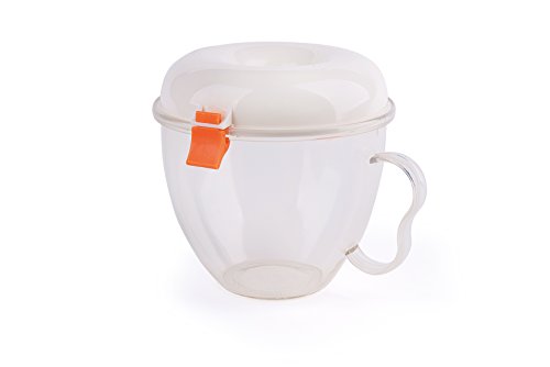 Excelsa Quick Cook Mikrowellengeschirr Pop Corn Mikrowelle, Tpx, weiß mit Details Orange von Excelsa