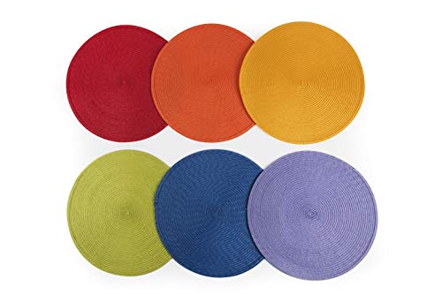 Excelsa Round Set mit 6 Platzdeckchen, Polypropylen, Mehrfarbig, Diametro 36 cm, 6 von Excelsa