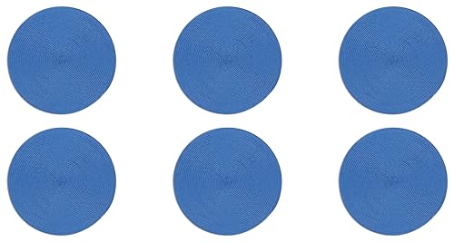 Excelsa Round Set mit 6 runden Tischsets, Kunststoff, PP, 36 cm, Blau von Excelsa