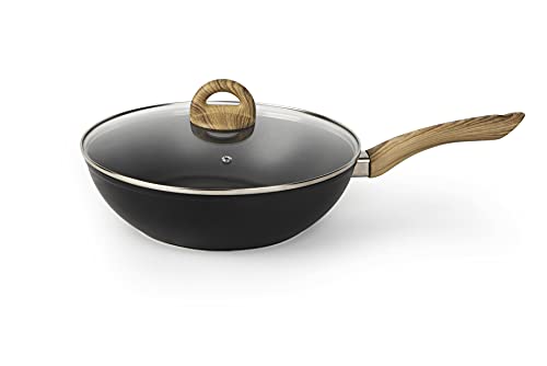 Excelsa Sakura Wok mit Deckel, geschmiedetes Aluminium, 28 cm. von Excelsa