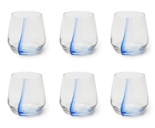 Excelsa Santorini Set mit 6 Wassergläsern, Dekor Hellblau, Glas, Fassungsvermögen 370 ml. Excelsa Santorini Set mit 6 Wassergläsern, Dekor Hellblau, Glas, Fassungsvermögen 370 ml. von Excelsa