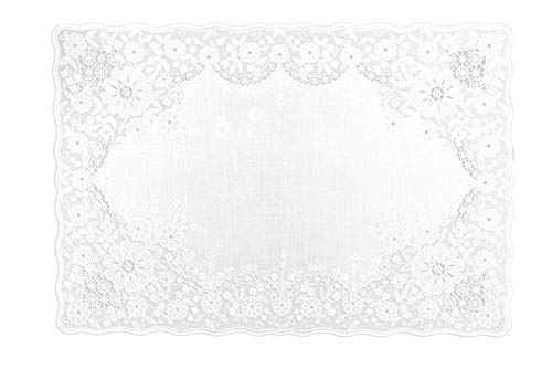 Excelsa Spitze Venezia Tischset, 30 x 45 cm, Vinyl, Weiß von Excelsa