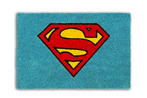 Excelsa Superman Fußmatte, Kokosfaser, hellblau, 40 x 60 x 1.5 cm von Excelsa