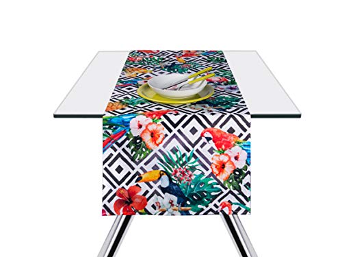 Excelsa Tischläufer, Baumwolle, Tropical Dekor, 45 x 140 von Excelsa