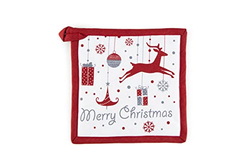Excelsa Küchentopflappen Merry Christmas, 20 x 20 cm, Baumwolle und Polyester (65431) von Excelsa