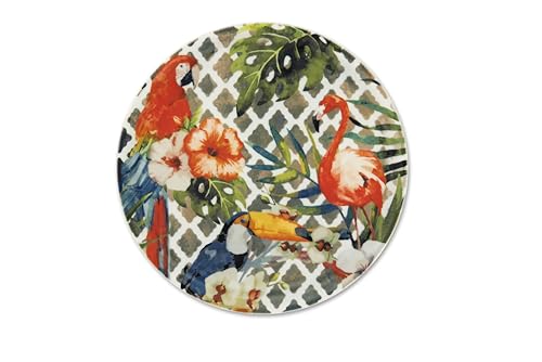 Excelsa Tropical Chic Set mit 6 Pizzatellern, Durchmesser 31 cm, Porzellan, mehrfarbig von Excelsa