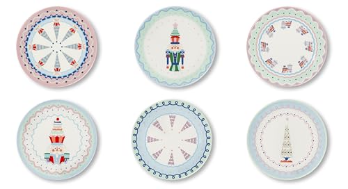 Excelsa Xmas Sweet Pastels Set mit 6 Desserttellern, Porzellan, Durchmesser 20,5 cm, Weihnachtsdekoration Excelsa Xmas Sweet Pastels Set mit 6 Desserttellern, Porzellan, Durchmesser 20,5 cm, Weihnachtsdekoration von Excelsa