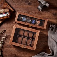 Individuell Gravierte Uhrenbox | Geschenk Für Papa Geburtstagsgeschenk Männer Personalisierte Uhrenaufbewahrungsbox Vatertags Jubiläumsgeschenk von ExceptionalLeather