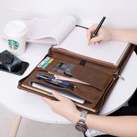 Personalisiertes Leder-Portfolio Mit A4 Notizblockhalter, Personalisiertes Business-Ordner-Padfolio, Reißverschluss-Portfolio, Geschenk Für von ExceptionalLeather