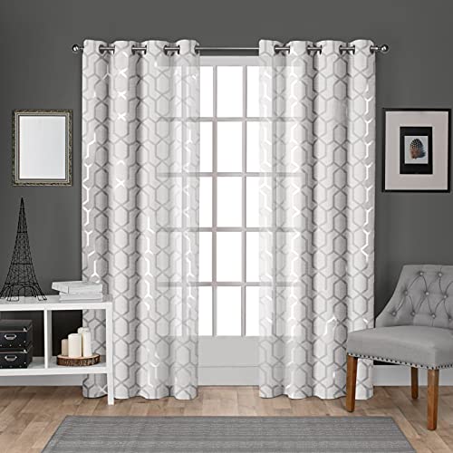 Exclusive Home Vorhänge Tülle Top Fenster Vorhang Panel Paar, Polyester, Winter White, Silver Print, 54x108 von Exclusive Home Curtains