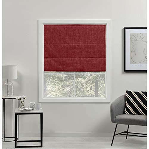 Exclusive Home Curtains Acadia Total Blackout Roman Shade, 100% Polyester, rot, 27x64 von Exclusive Home Curtains