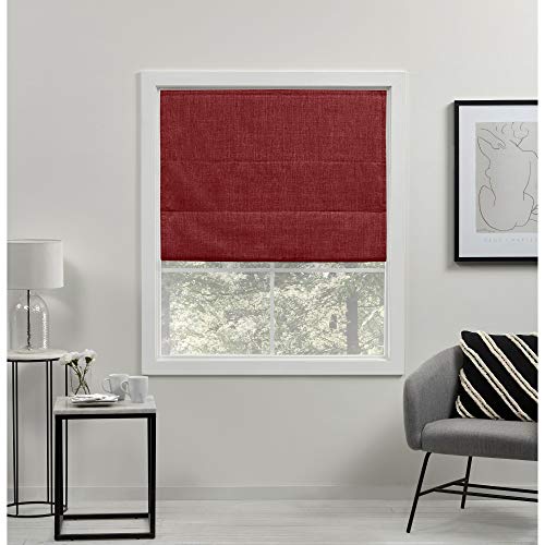 Exclusive Home Curtains Acadia Total Blackout Roman Shade, 100% Polyester, rot, 27" W x 64" H von Exclusive Home