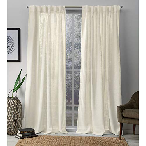 Exclusive Home Curtains Bella Durchsichtiger Vorhang mit versteckten Schlaufen, 137 x 248 cm, Elfenbeinfarben von Exclusive Home Curtains