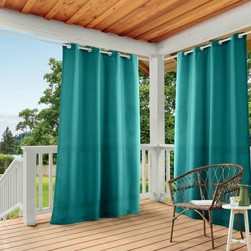 Exklusives Home Cabana Vorhang, für Innen- und Außenbereich, 137,2 x 274,3 cm, Dunkles Blaugrün von Exclusive Home Curtains