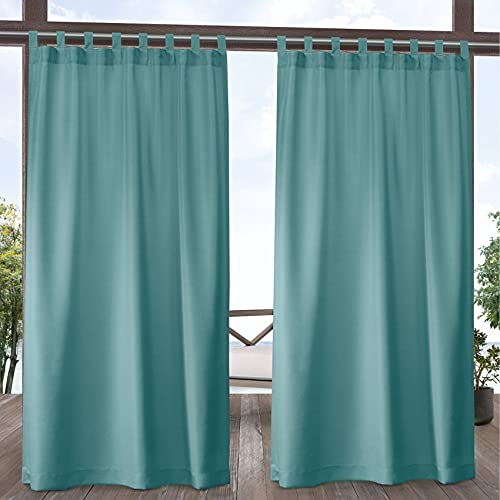 Exklusives Home Cabana Vorhang mit Klettverschluss, 137,2 x 243,8 cm, Blaugrün von Exclusive Home Curtains