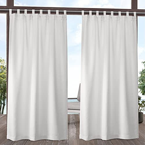 Exclusive Home Cabana Vorhang, solide, lichtfilternde Haken und Schlaufen, 137,2 x 243,8 cm, Vanille, 1 Paar von Exclusive Home