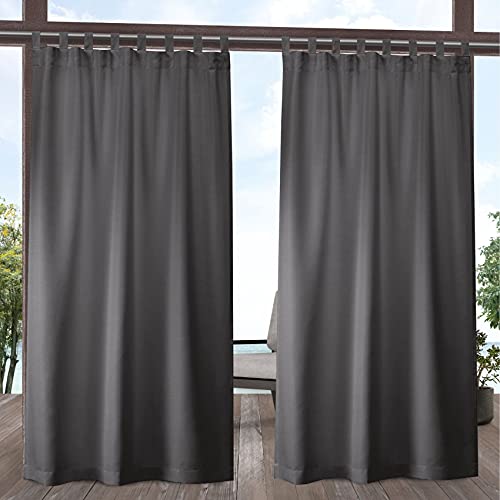 Exklusives Home Cabana Vorhang mit Klettverschluss, 137,2 x 274,3 cm, Anthrazit von Exclusive Home Curtains