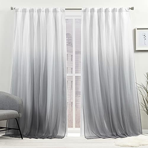 Exclusive Home Curtains Crescendo Verdunkelungsvorhang, gefüttert, mit versteckten Schlaufen, 132 x 244 cm, Grau von Exclusive Home Curtains