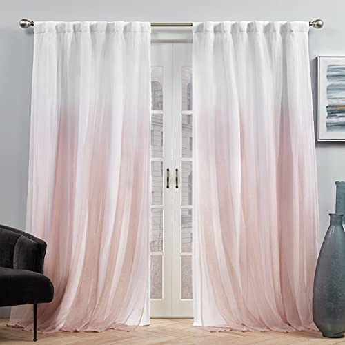 Exclusive Home Curtains Crescendo Verdunkelungsvorhang, gefüttert, mit versteckten Schlaufen, 132 x 274 cm, Blush von Exclusive Home Curtains