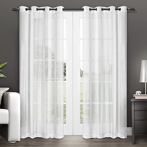 Exclusive Home Curtains EH8043-01 2-84G Penny Fenstervorhang, Paar mit Ösen, 50 x 84 cm, Winterweiß, 2 Stück von Exclusive Home Curtains