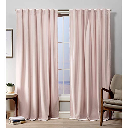 Exclusive Home Vorhang, Samt, schwer, lichtfilterend, versteckte Schlaufen, 132,1 x 213,4 cm, Blush von Exclusive Home Curtains