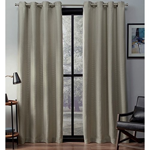 Exclusive Home Curtains Eglinton Woven Blackout Window Curtain Panel Pair with Grommet Top, 52x96, Linen, 2 Piece von Exclusive Home Curtains