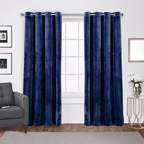 Exclusive Home Curtains Flächenvorhänge mit Ösen, Paar, Polyester, Navy, 54x108 von Exclusive Home Curtains