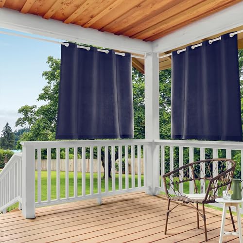 Exclusive Home Curtains GT Gardinenpaneel mit Lichtfilterung, solide, 137 x 168 cm, Marineblau von Exclusive Home Curtains