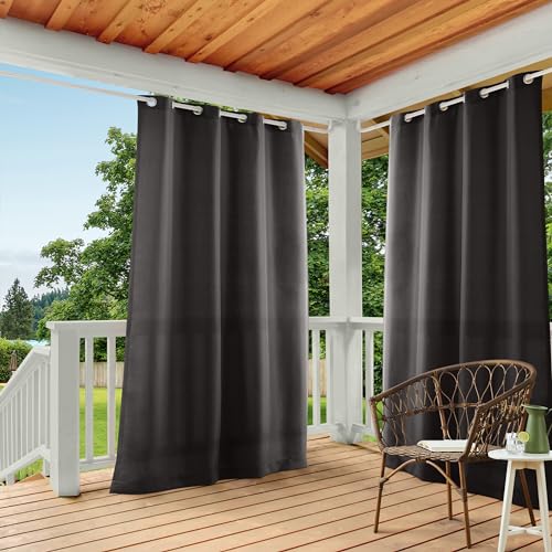 Exclusive Home Curtains GT Gardinenpaneel mit Lichtfilterung, solides Cabana, 120 x 54 cm, Schwarz von Exclusive Home Curtains