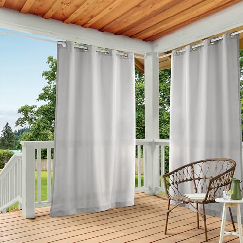Exclusive Home Curtains GT Gardinenpaneel mit Lichtfilterung, solides Cabana-Ösen, 132 x 132 cm, Taupe von Exclusive Home Curtains