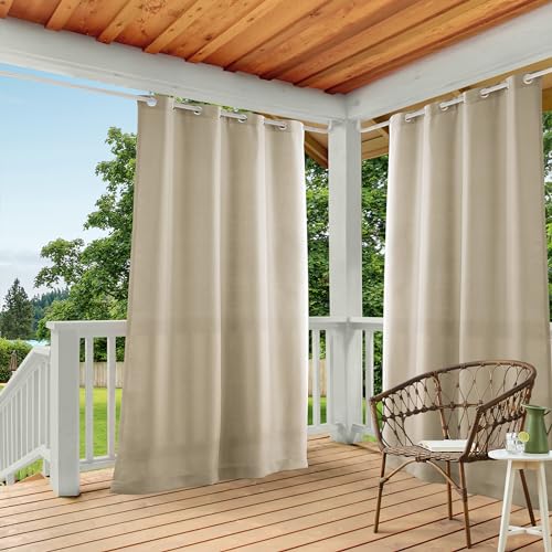 Exclusive Home Curtains GT Gardinenpaneel mit Lichtfilterung, solides Cabana-Ösen, 137 x 344 cm, Taupe von Exclusive Home Curtains