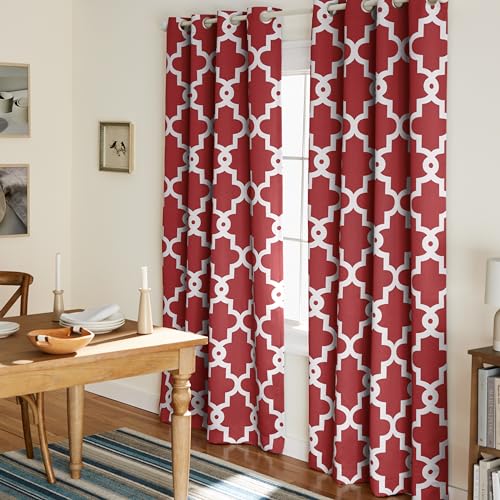 Exclusive Home Curtains Ironwork Sateen Woven Blackout Grommet Top Curtain Panel Pair, 52x96, Burgundy, 2 Piece von TOWN & COUNTRY EVERYDAY