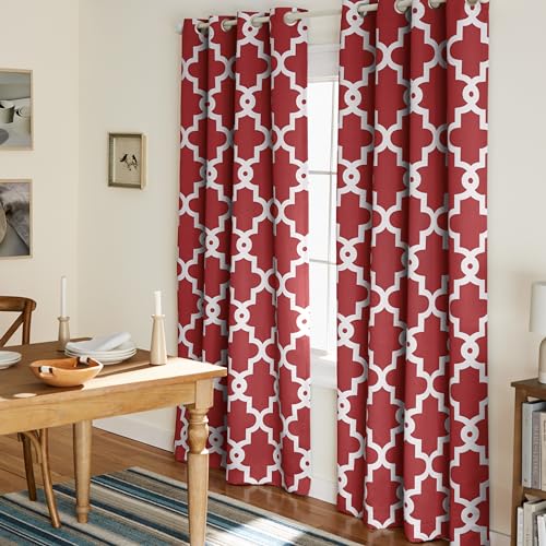 Exclusive Home Curtains Ironwork Sateen Woven Blackout Grommet Top Curtain Panel Pair, 52x84, Burgundy, 2 Piece von Exclusive Home Curtains