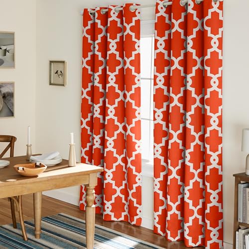 Exclusive Home Curtains Ironwork Sateen Woven Blackout Grommet Top Curtain Panel Pair, 52x96, Mecca Orange, 2 Piece von Exclusive Home Curtains