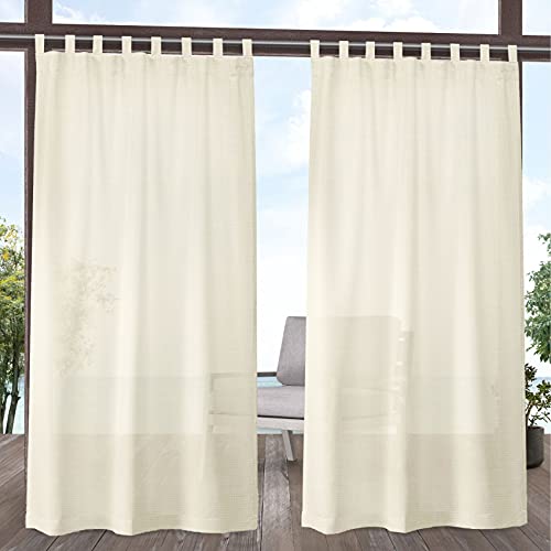 Exclusive Home Curtains Miami Vorhang-Paar, strukturiert, für Innen- und Außenbereich, 137 x 308 cm, elfenbeinfarben von Exclusive Home Curtains