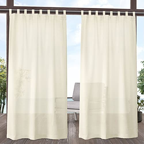 Exclusive Home Curtains Miami Vorhang mit Schlaufen, für den Innen- und Außenbereich, 137 x 248 cm, elfenbeinfarben von Exclusive Home Curtains