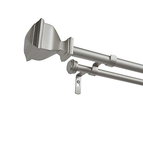 Exclusive Home Curtains Napoleon Double Curtain Rod and Finial Set, 36-72, Matte Silver von Exclusive Home