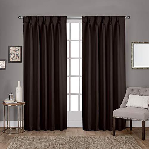 Exclusive Home Curtains Satin Twill gewebte Raumverdunkelung Verdunklung Quetschfalten/versteckte Schlaufen Oben Vorhang Panel Paar, Espresso, 108" Length, 2 von Exclusive Home Curtains