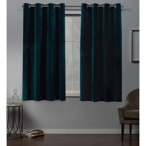 Exclusive Home Curtains Velvet GT Ösenvorhang, 137 x 163 cm, Blaugrün von Exclusive Home Curtains
