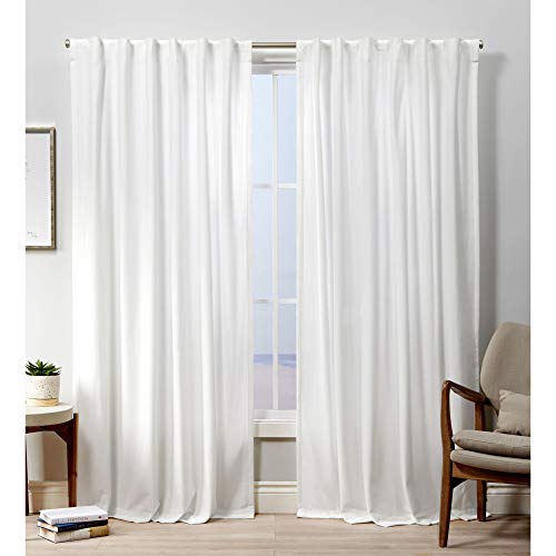 Exclusive Home Curtains Vorhang mit verstecktem Schlaufen, Samt, 132 x 244 cm, Winterweiß, 2 Paneele von Exclusive Home Curtains