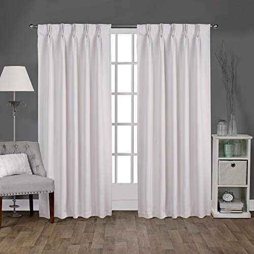 Exclusive Home Vorhang aus Satin, gewebt, verdunkelnd, mit Klemmfalten, versteckte Schlaufen, 213,4 cm Länge, Vanille von Exclusive Home Curtains