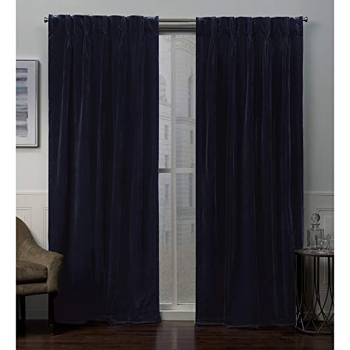 Exclusive Home Curtains, Vorhang, Samt, PP, 68 x 248 cm, Marineblau von Exclusive Home Curtains