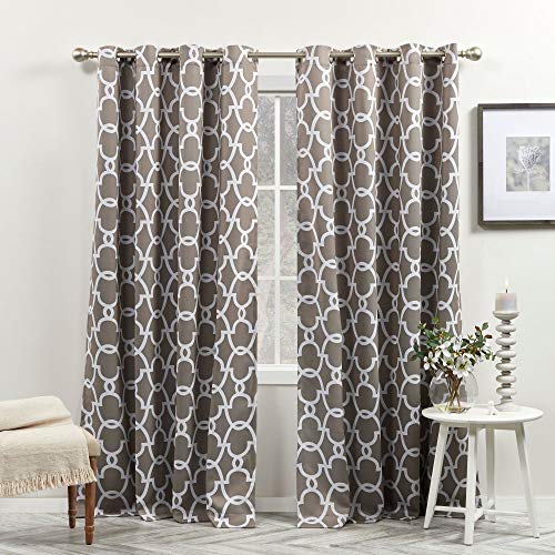 Exclusive Home Gates Verdunklungsvorhang aus gewebtem Satin, Paar (2 Stück), Black Pearl, 52 x 108 cm, Polyester, Taupe, 52x108 von Exclusive Home Curtains