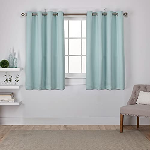 Exclusive Home Isolierte Verdunkelungsvorhänge, Fenster-Paneele mit Ösen Oben, Satin, Köpergewebe (2er-Set), Polyester, Seafoam, 52x63 von Exclusive Home